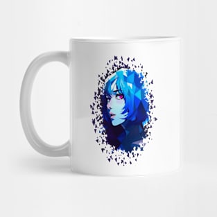 Geometric Girl Blue - Anime Shirt Mug